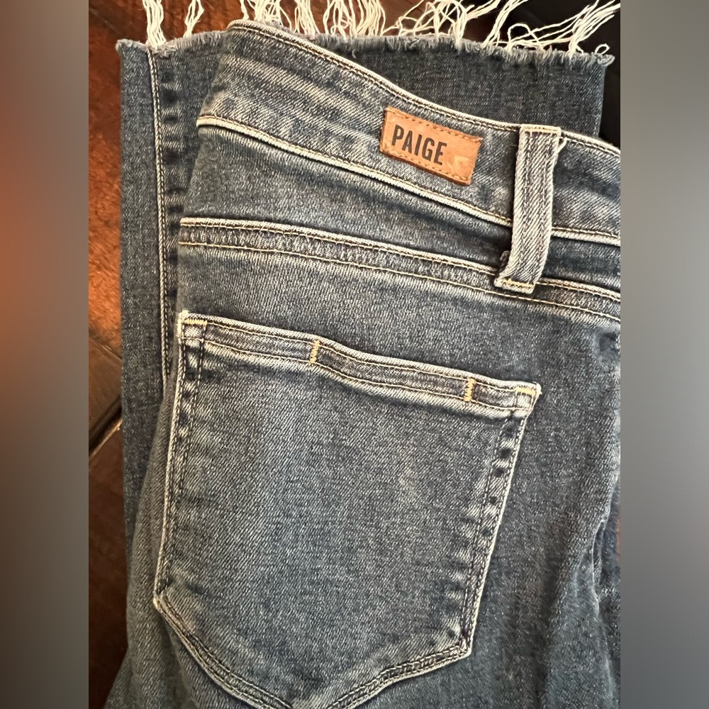 Paige ankle link fringe jeans